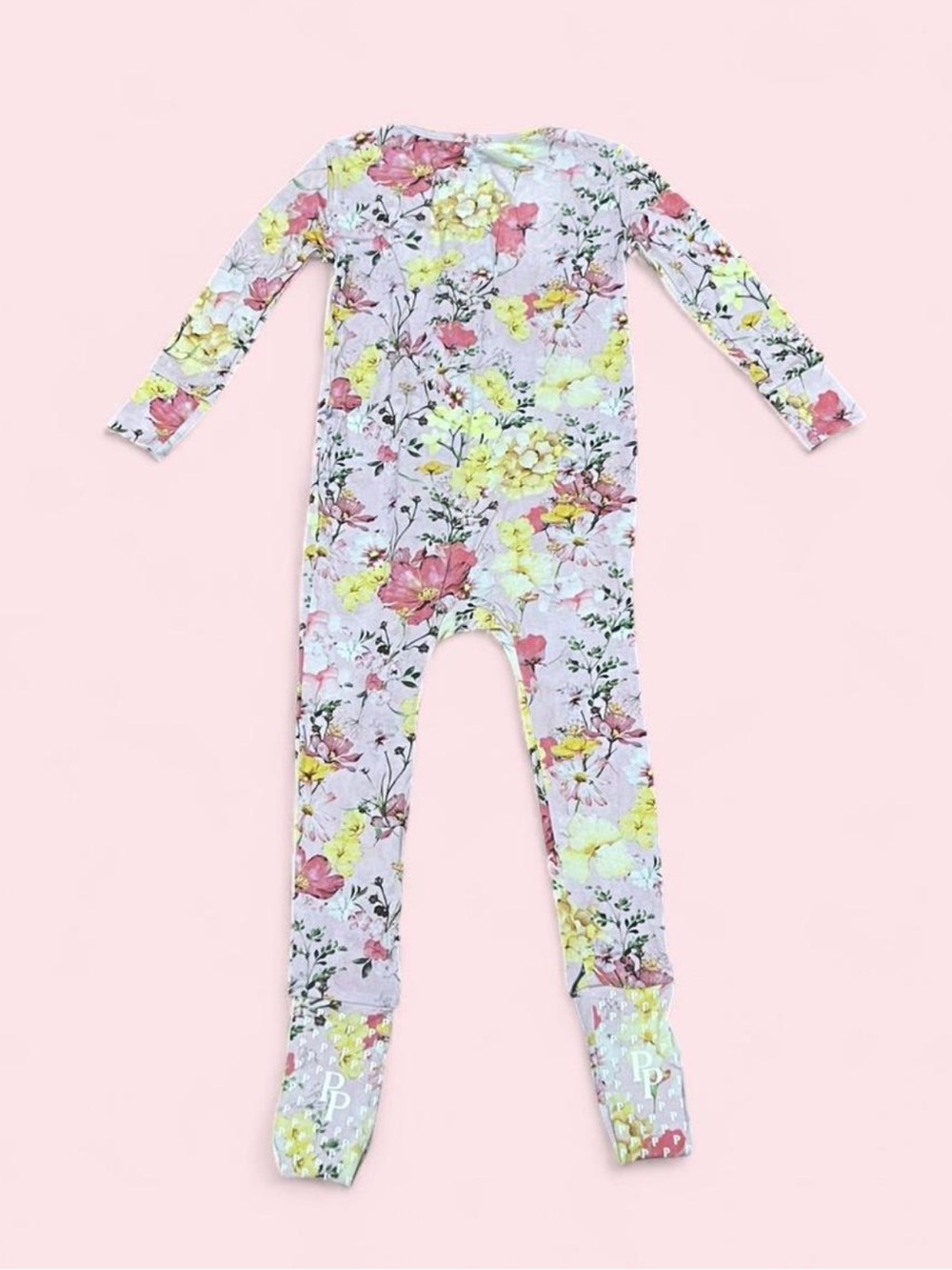 Posh Peanut Gaia Floral Convertible Footie Sleeper 18–24M Bamboo Zipper Romper - Picture 4 of 7